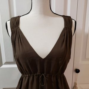 Theory Silk Drawstring Waist Top